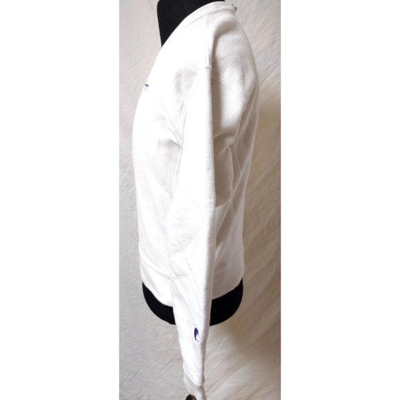 Champion Reverse Weave Medium White Crop Spellout Logo Heavyweight Sweatshirt - Picture 6 of 13